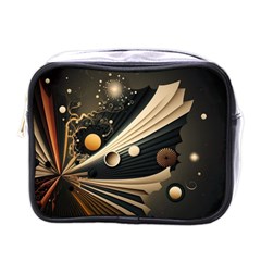 Space Futuristic Technology Digital Ai Generated Mini Toiletries Bag (one Side) by Ravend