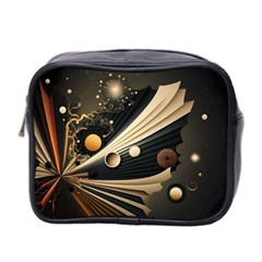 Space Futuristic Technology Digital Ai Generated Mini Toiletries Bag (two Sides) by Ravend