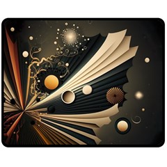 Space Futuristic Technology Digital Ai Generated One Side Fleece Blanket (medium) by Ravend