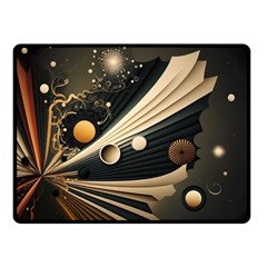 Space Futuristic Technology Digital Ai Generated One Side Fleece Blanket (small) by Ravend