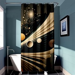 Space Futuristic Technology Digital Ai Generated Shower Curtain 36  X 72  (stall)  by Ravend