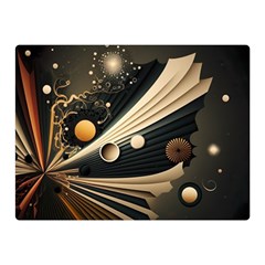 Space Futuristic Technology Digital Ai Generated Premium Plush Fleece Blanket (mini) by Ravend