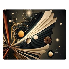 Space Futuristic Technology Digital Ai Generated Premium Plush Fleece Blanket (large) by Ravend