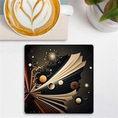 Space Futuristic Technology Digital Ai Generated Uv Print Square Tile Coaster  by Ravend