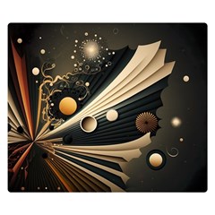 Space Futuristic Technology Digital Ai Generated One Side Premium Plush Fleece Blanket (small) by Ravend