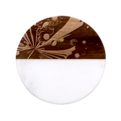 Space Futuristic Technology Digital Ai Generated Classic Marble Wood Coaster (round) 