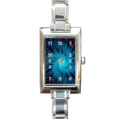 Spiral Stars Fractal Cosmos Explosion Big Bang Rectangle Italian Charm Watch by Ravend