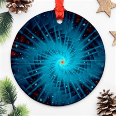 Spiral Stars Fractal Cosmos Explosion Big Bang Ornament (round) by Ravend