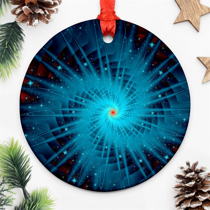 Spiral Stars Fractal Cosmos Explosion Big Bang Ornament (Round)