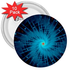 Spiral Stars Fractal Cosmos Explosion Big Bang 3  Buttons (10 Pack)  by Ravend