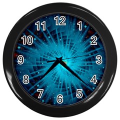 Spiral Stars Fractal Cosmos Explosion Big Bang Wall Clock (black) by Ravend