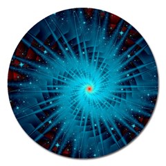 Spiral Stars Fractal Cosmos Explosion Big Bang Magnet 5  (round) by Ravend