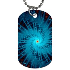 Spiral Stars Fractal Cosmos Explosion Big Bang Dog Tag (one Side) by Ravend