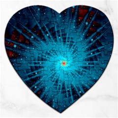 Spiral Stars Fractal Cosmos Explosion Big Bang Jigsaw Puzzle (heart) by Ravend