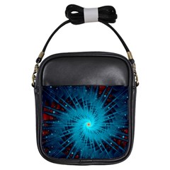 Spiral Stars Fractal Cosmos Explosion Big Bang Girls Sling Bag by Ravend