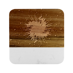 Spiral Stars Fractal Cosmos Explosion Big Bang Marble Wood Coaster (square) by Ravend