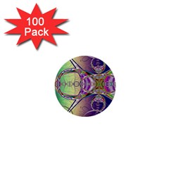 Fractal Abstract Digital Art Art Colorful 1  Mini Buttons (100 Pack)  by Ravend