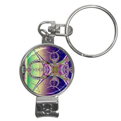 Fractal Abstract Digital Art Art Colorful Nail Clippers Key Chain by Ravend