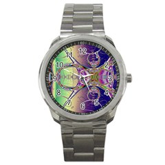 Fractal Abstract Digital Art Art Colorful Sport Metal Watch by Ravend