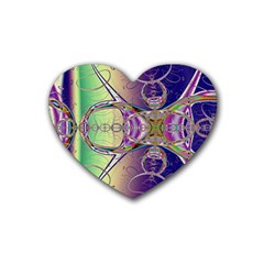 Fractal Abstract Digital Art Art Colorful Rubber Coaster (heart) by Ravend