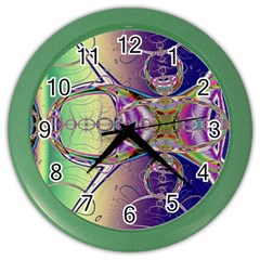 Fractal Abstract Digital Art Art Colorful Color Wall Clock by Ravend