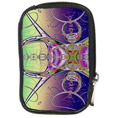 Fractal Abstract Digital Art Art Colorful Compact Camera Leather Case by Ravend