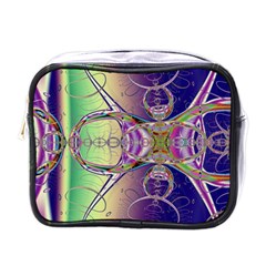 Fractal Abstract Digital Art Art Colorful Mini Toiletries Bag (one Side) by Ravend