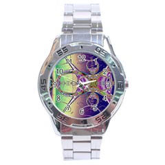 Fractal Abstract Digital Art Art Colorful Stainless Steel Analogue Watch by Ravend