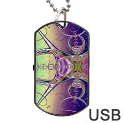 Fractal Abstract Digital Art Art Colorful Dog Tag Usb Flash (one Side) by Ravend