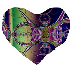 Fractal Abstract Digital Art Art Colorful Large 19  Premium Heart Shape Cushions by Ravend