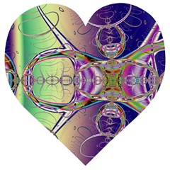 Fractal Abstract Digital Art Art Colorful Wooden Puzzle Heart by Ravend