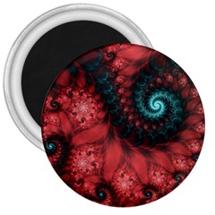 Fractal Spiral Vortex Pattern Art Digital 3  Magnets by Ravend