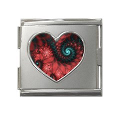 Fractal Spiral Vortex Pattern Art Digital Mega Link Heart Italian Charm (18mm) by Ravend