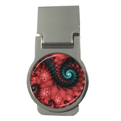 Fractal Spiral Vortex Pattern Art Digital Money Clips (round)  by Ravend