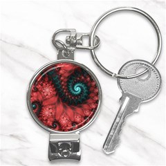 Fractal Spiral Vortex Pattern Art Digital Nail Clippers Key Chain by Ravend