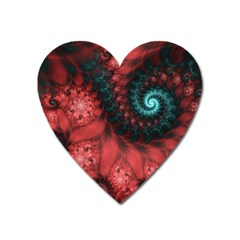 Fractal Spiral Vortex Pattern Art Digital Heart Magnet by Ravend