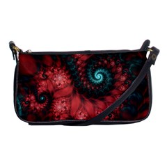 Fractal Spiral Vortex Pattern Art Digital Shoulder Clutch Bag by Ravend