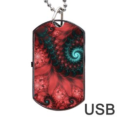 Fractal Spiral Vortex Pattern Art Digital Dog Tag Usb Flash (one Side) by Ravend