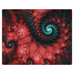 Fractal Spiral Vortex Pattern Art Digital Premium Plush Fleece Blanket (medium) by Ravend