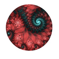 Fractal Spiral Vortex Pattern Art Digital Mini Round Pill Box by Ravend