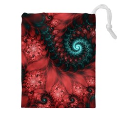 Fractal Spiral Vortex Pattern Art Digital Drawstring Pouch (4xl) by Ravend