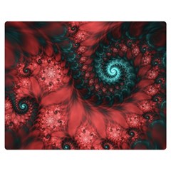 Fractal Spiral Vortex Pattern Art Digital One Side Premium Plush Fleece Blanket (medium) by Ravend