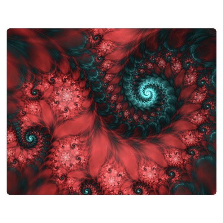 Fractal Spiral Vortex Pattern Art Digital One Side Premium Plush Fleece Blanket (Medium)