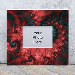 Fractal Spiral Vortex Pattern Art Digital White Wall Photo Frame 5  X 7  by Ravend