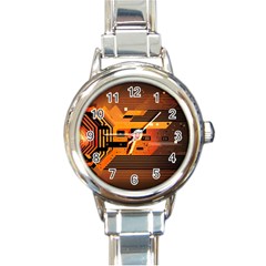 Technology Design Tech Computer Future Business Round Italian Charm Watch