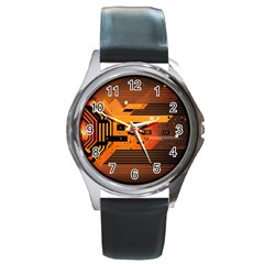 Technology Design Tech Computer Future Business Round Metal Watch