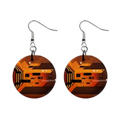 Technology Design Tech Computer Future Business Mini Button Earrings