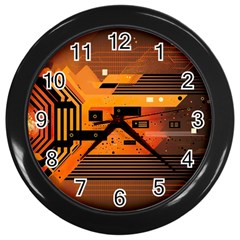 Technology Design Tech Computer Future Business Wall Clock (black) by Ravend