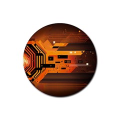 Technology Design Tech Computer Future Business Rubber Round Coaster (4 Pack)