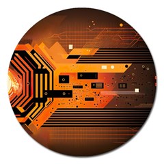 Technology Design Tech Computer Future Business Magnet 5  (round) by Ravend